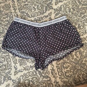 Victoria's Secret Black and Pink Patterned Pajama Shorts